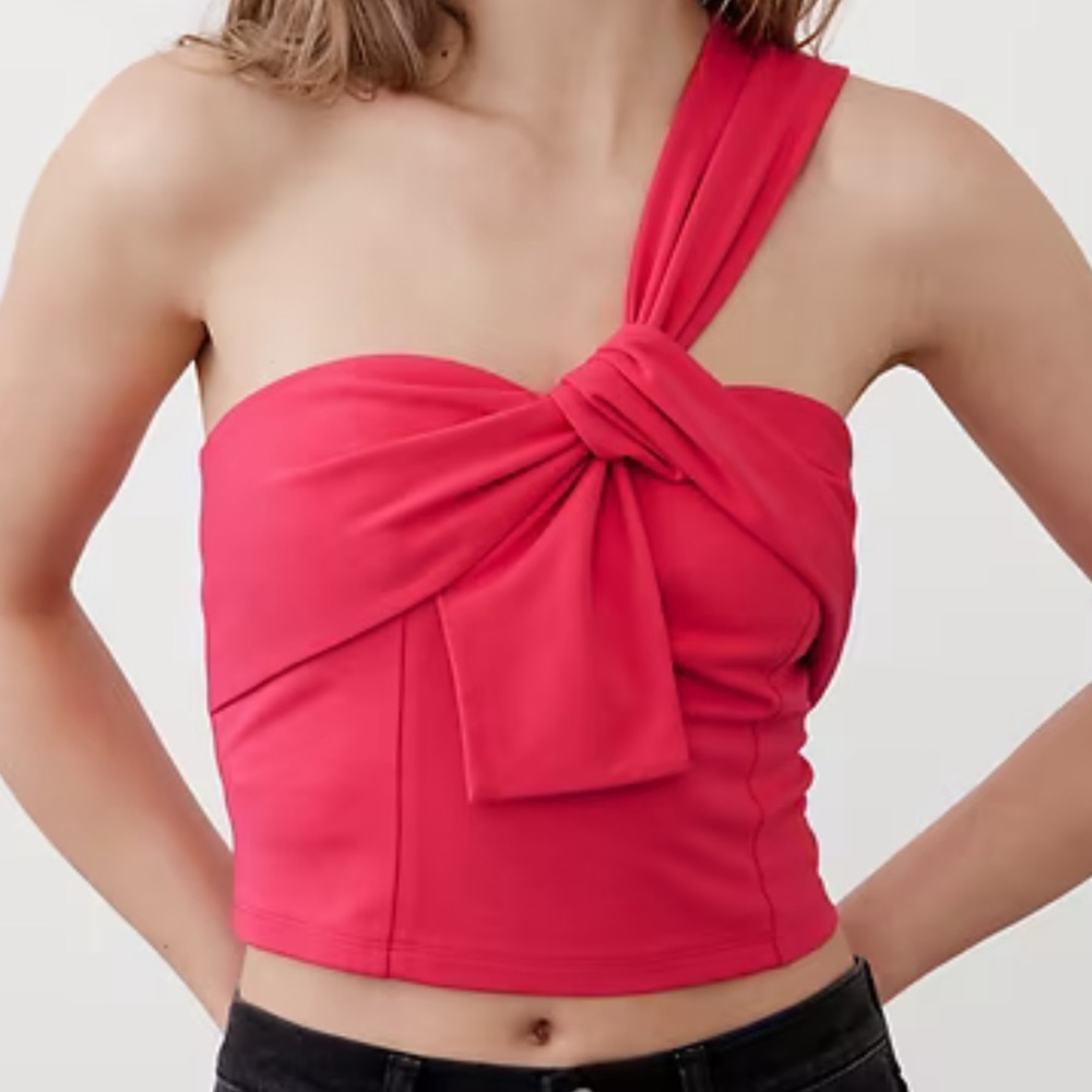 Banana Republic Pink One-Shoulder Crop Top